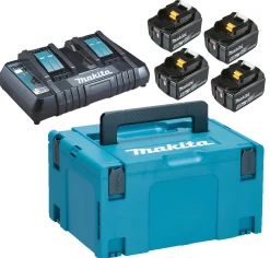 Akkupaketti Makita LXT 18V PowerPack 4x5,0 Ah ja DC18RD + Makpac