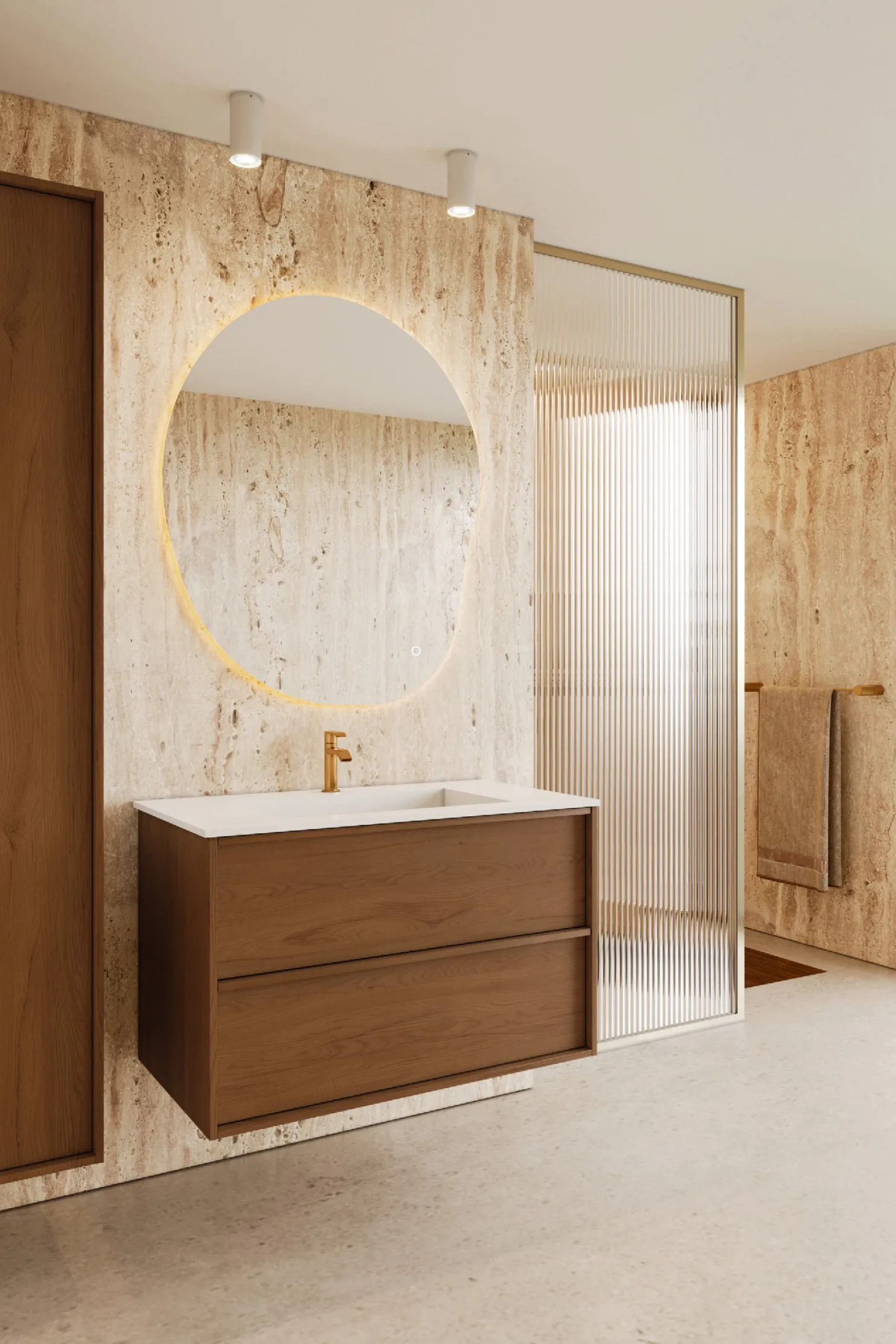 Allaskaappi altaalla Hietakari Casa H04, 1190x457x500 mm, valkoinen Corian-allas, eri värejä