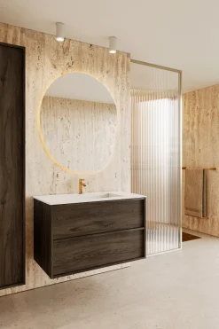 Allaskaappi altaalla Hietakari Casa H04, 1190x457x500 mm, valkoinen Corian-allas, eri värejä