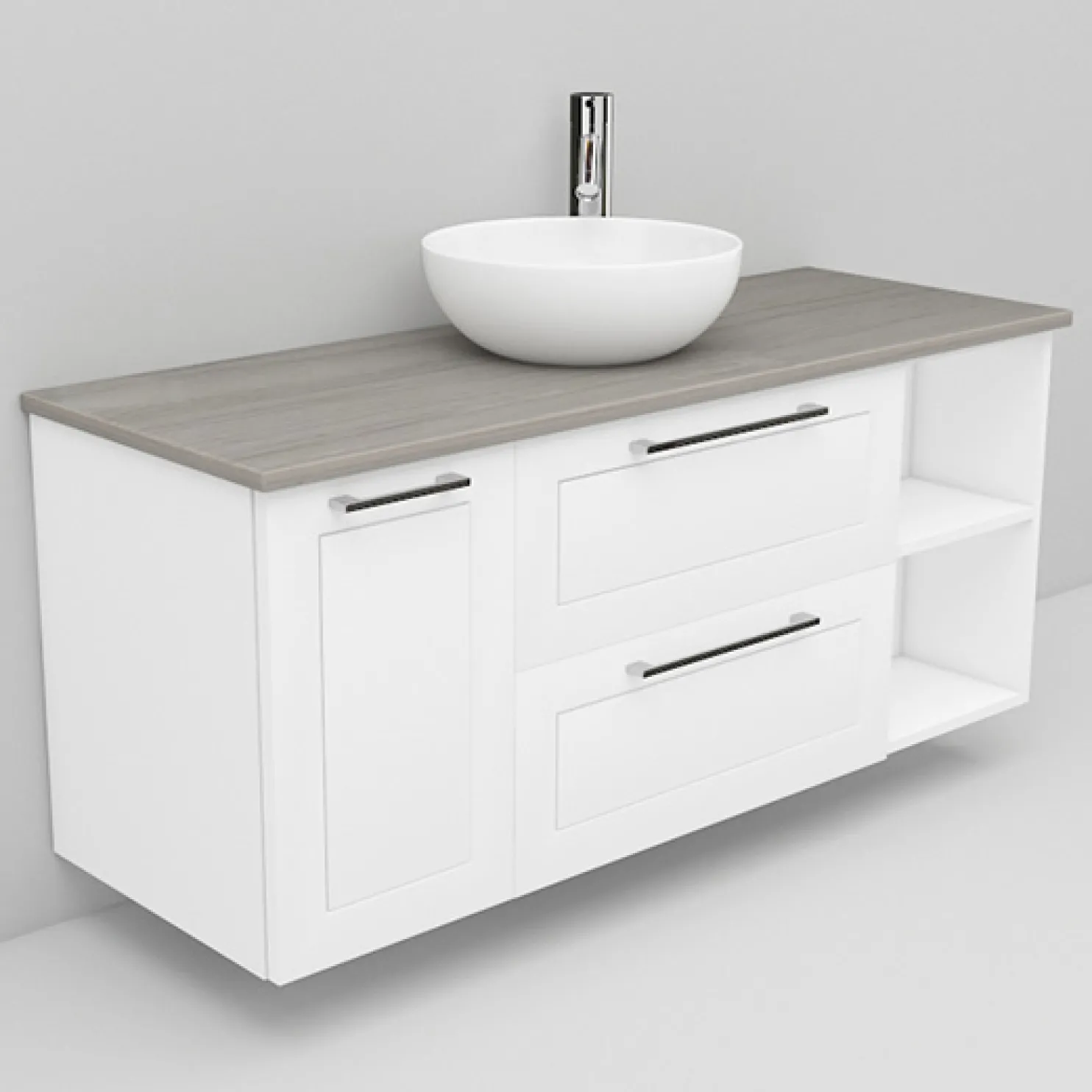 Allaskaappi ja Coast-allas Noro Flexline 165 1200 mm marmoritaso eri värejä