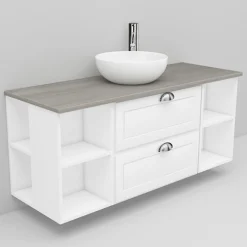 Allaskaappi ja Coast-allas Noro Flexline 181.3 1200 mm marmoritaso valkoinen kehysovi