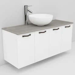 Allaskaappi ja Coast-allas Noro Flexline 125.1 1200 mm marmoritaso valkoinen