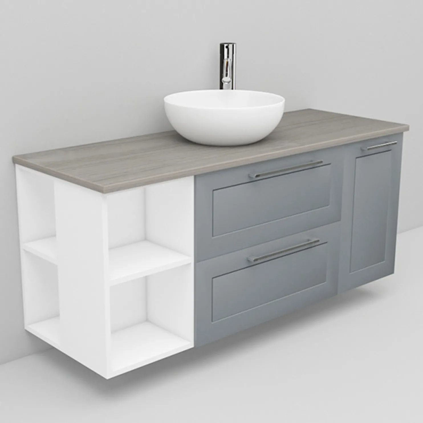 Allaskaappi ja Coast-allas Noro Flexline 173 1200 mm marmoritaso eri värejä