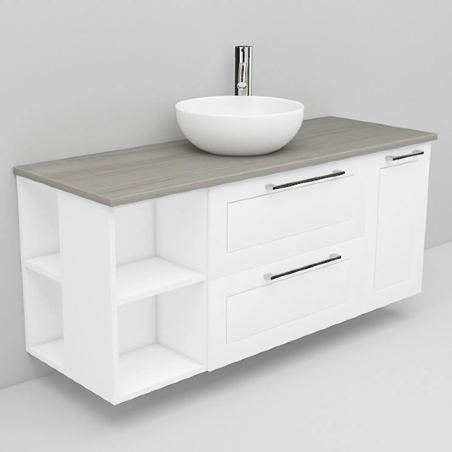 Allaskaappi ja Coast-allas Noro Flexline 173 1200 mm marmoritaso eri värejä