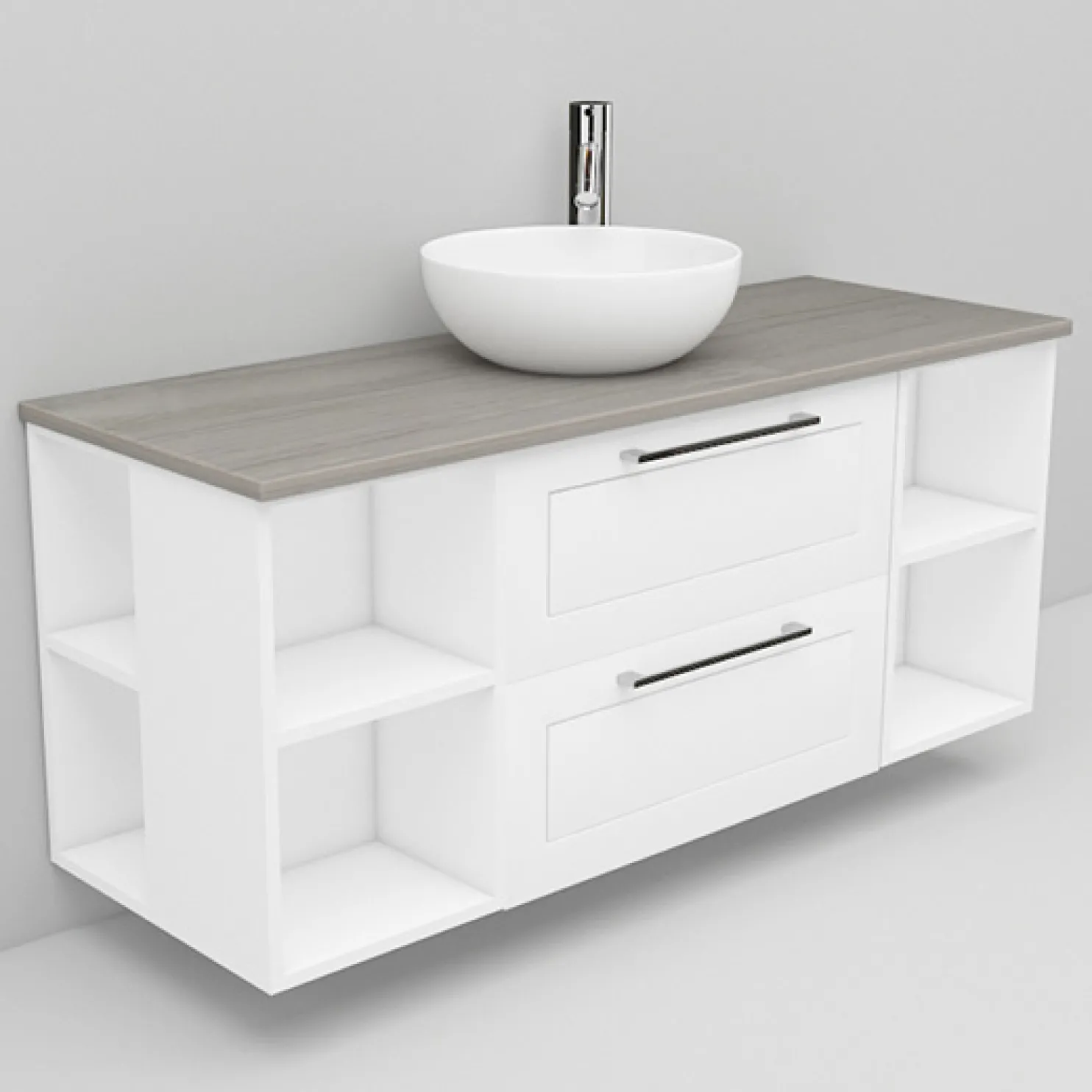 Allaskaappi ja Coast-allas Noro Flexline 181 1200 mm marmoritaso eri värejä