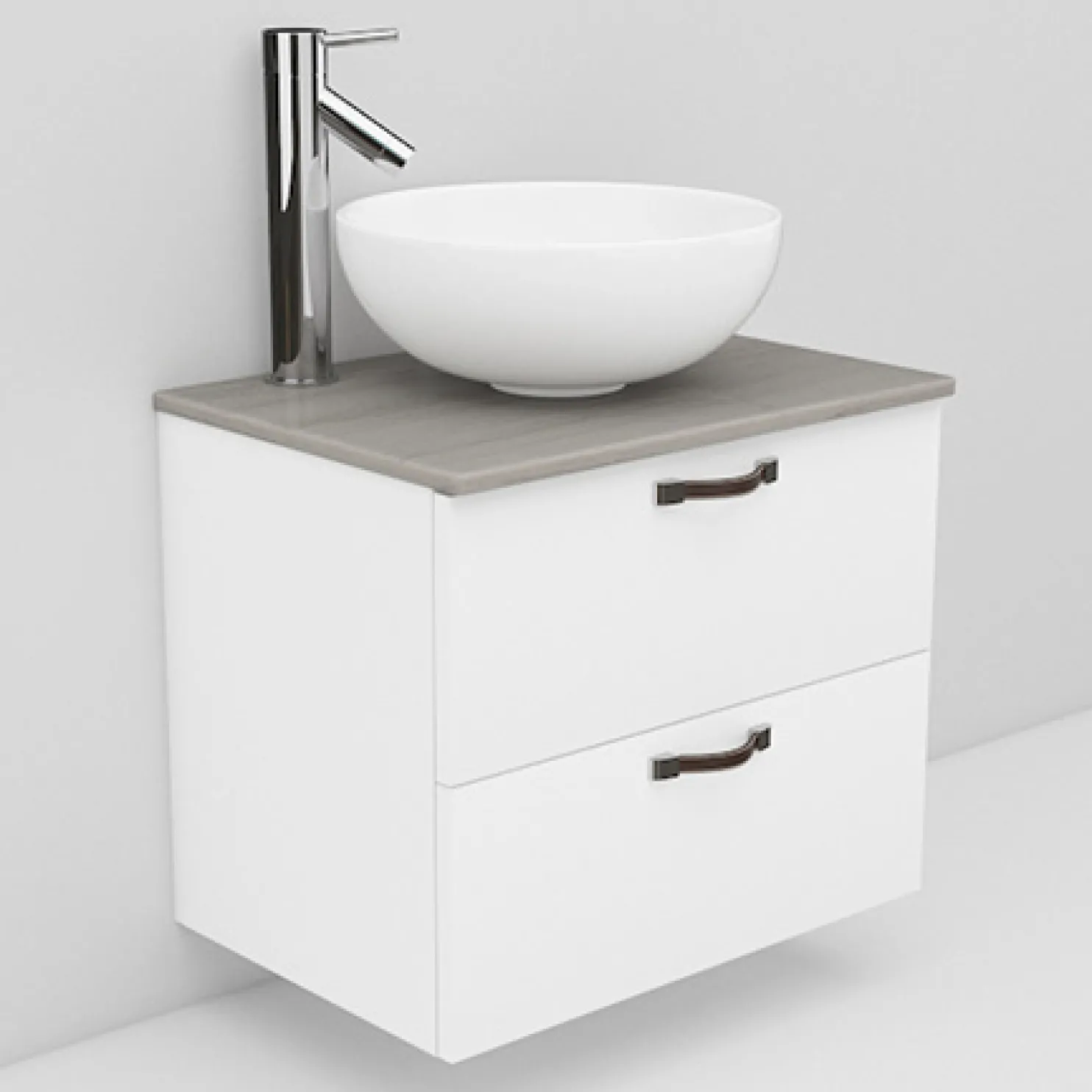 Allaskaappi ja Coast-allas Noro Flexline 13.1 600 mm marmoritaso valkoinen