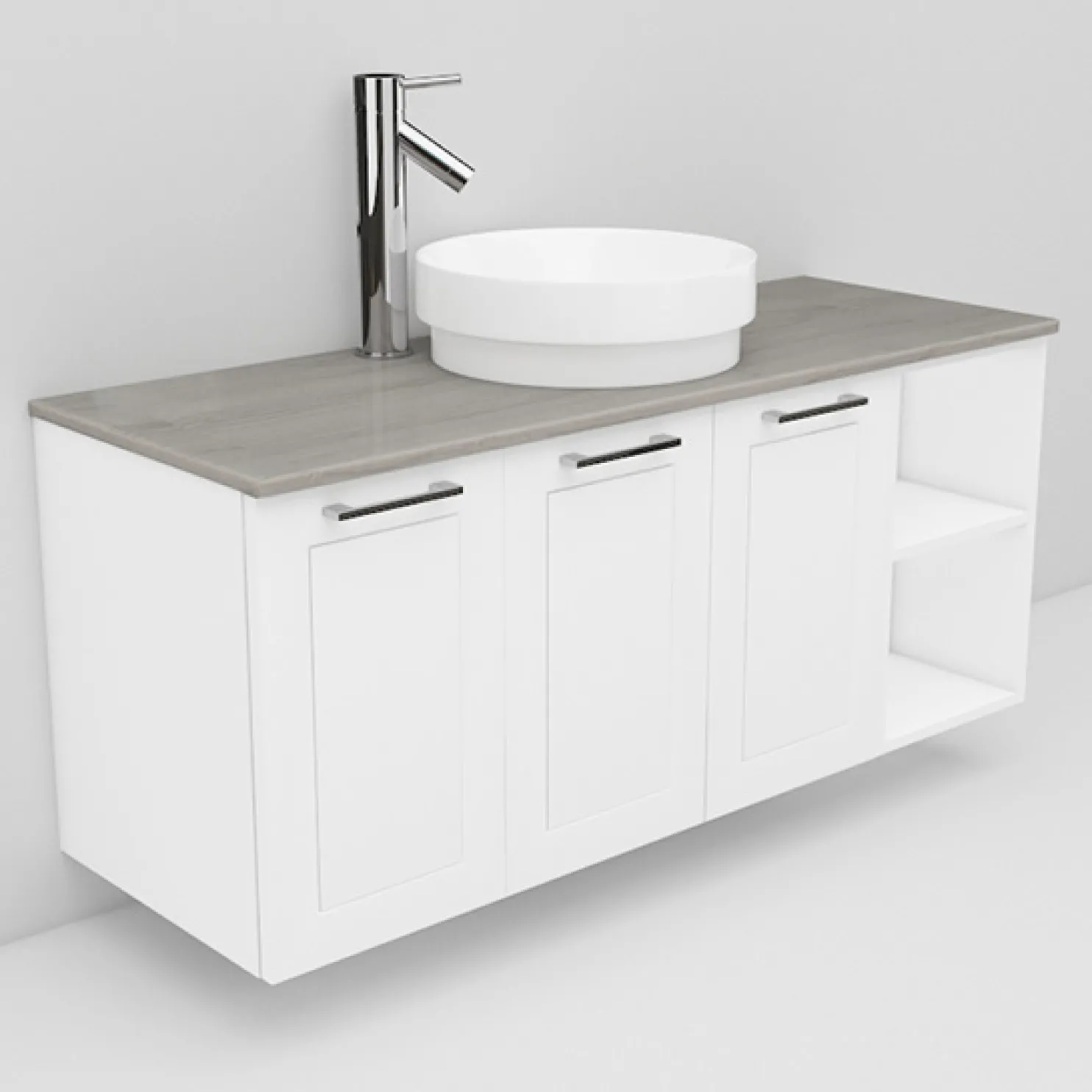 Allaskaappi ja Peak-allas Noro Flexline 132 1200 mm marmoritaso eri värejä