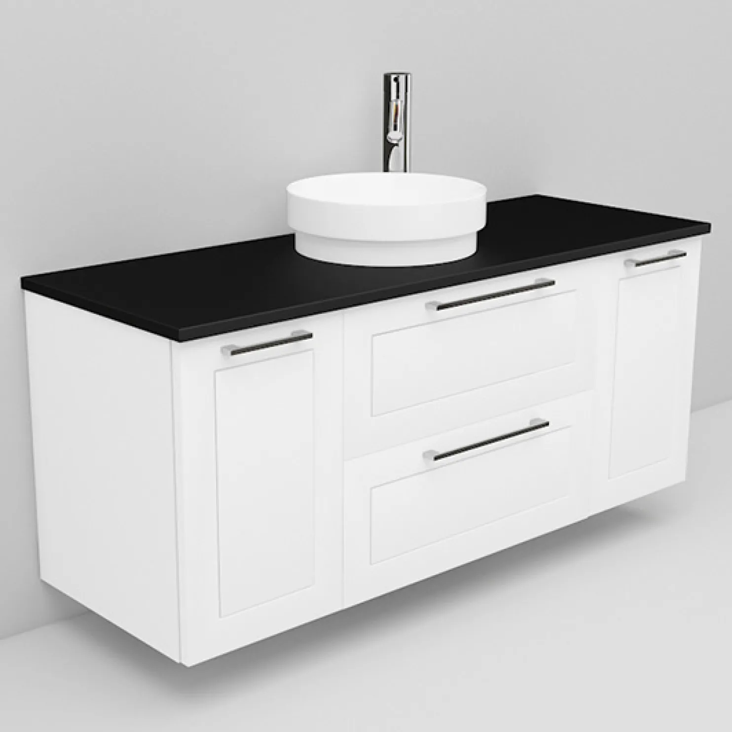 Allaskaappi ja Peak-allas Noro Flexline 159 1200 mm musta taso eri värejä
