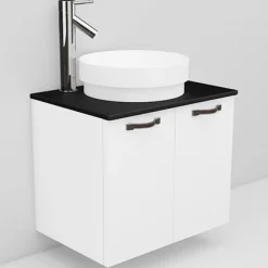 Allaskaappi ja Peak-allas Noro Flexline 7.1 musta taso 600 mm valkoinen