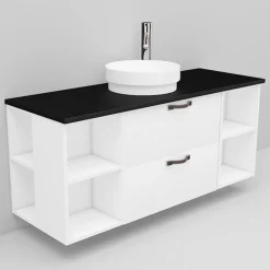 Allaskaappi ja Peak-allas Noro Flexline 183.1 musta taso 1200 mm valkoinen