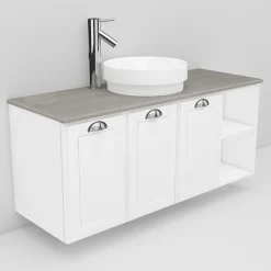 Allaskaappi ja Peak-allas Noro Flexline 132.3 1200 mm marmoritaso valkoinen kehysovi