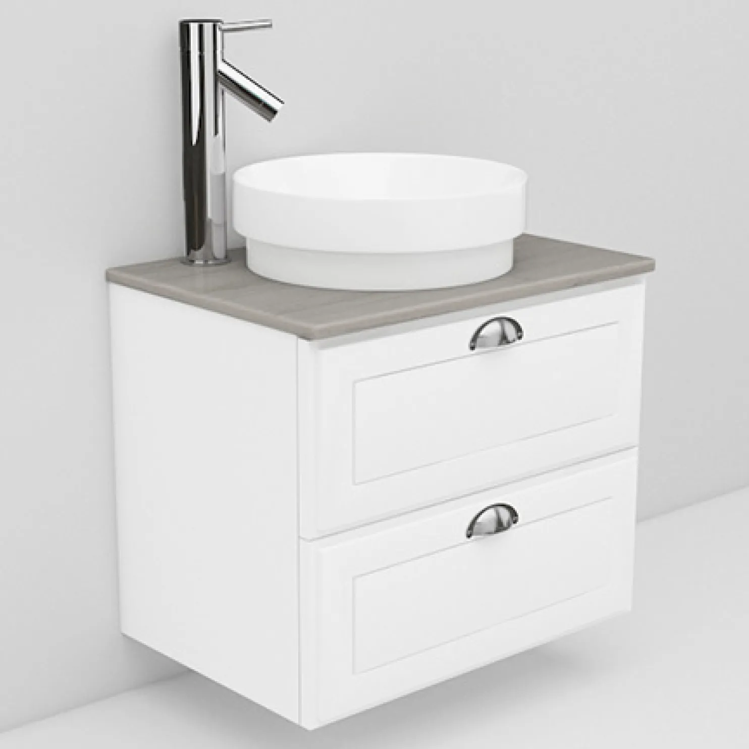 Allaskaappi ja Peak-allas Noro Flexline 12.3 600 mm marmoritaso valkoinen kehysovi