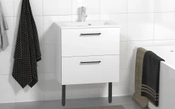 Allaskaappi ja pesuallas Otsoson Luja Minimeri, lankavedin, valkoinen, eri kokoja