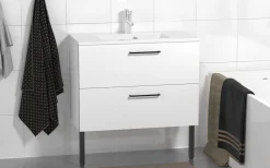 Allaskaappi ja pesuallas Otsoson Luja Minimeri, lankavedin, valkoinen, eri kokoja