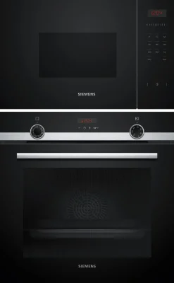 Erillisuuni höyrytoiminnolla ja mikroaaltouuni Siemens HQ574AER3-BF523LMB1 iQ300, musta