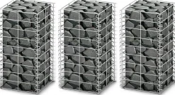 Gabion-/kivikorisarja 3kpl galvanoitu vaijeri 25x25x50cm