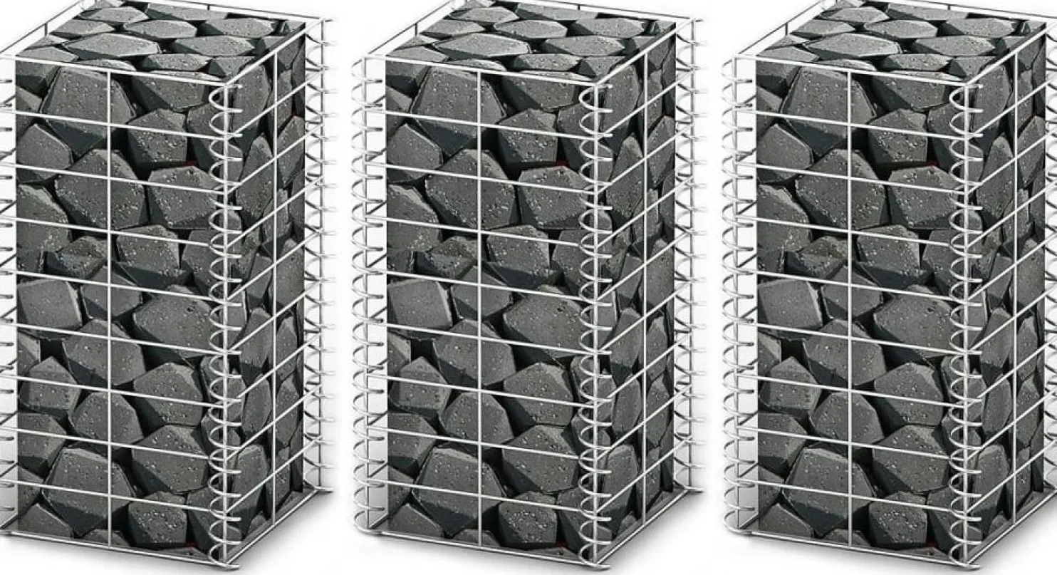 Gabion-/kivikorisarja 3kpl galvanoitu vaijeri 25x25x50cm