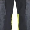 Huomiohousut Blåkläder 1551 Highvis Stretch harmaa/huomiokeltainen