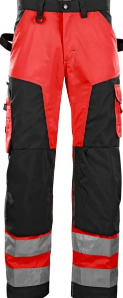 Huomiohousut Blåkläder 1566 Highvis punainen/musta