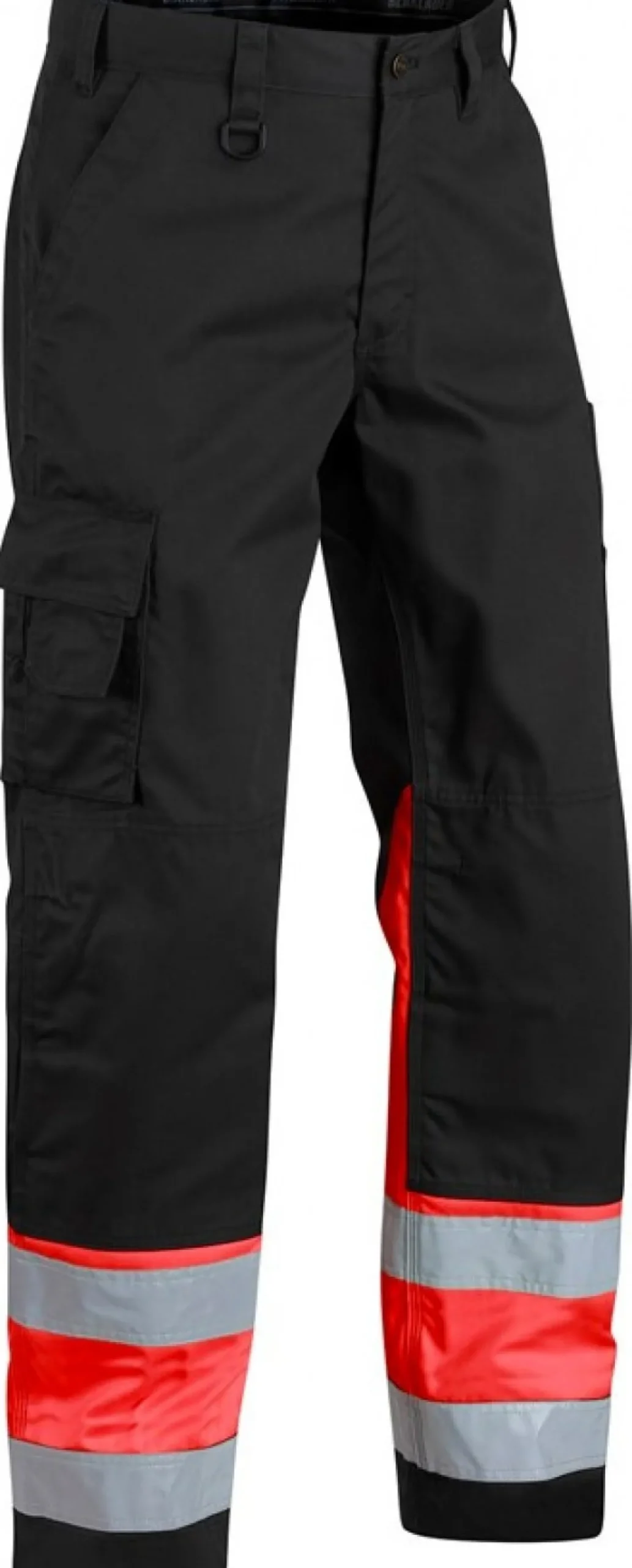 Huomiohousut Blåkläder 1564 Highvis musta/punainen