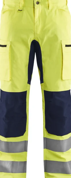 Huomiohousut Blåkläder 1585 Highvis Stretch huomiokeltainen/sininen