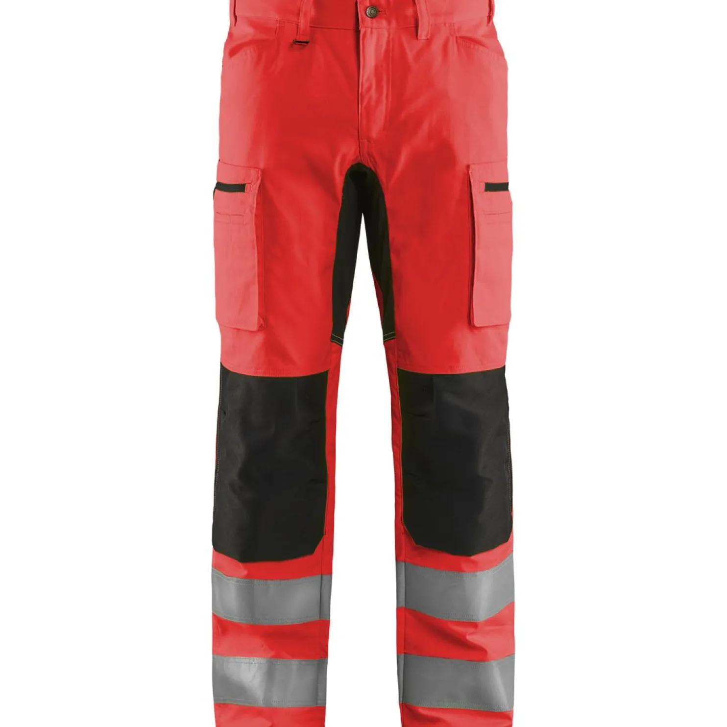 Huomiohousut Blåkläder 1585 Highvis Stretch huomiopunainen/musta