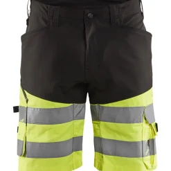 Huomioshortsit Blåkläder 1541 Highvis Stretch musta/huomiokeltainen