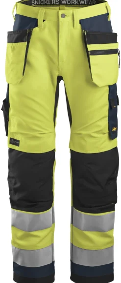 Huomiotyöhousut Snickers Workwear AllroundWork+ 6230 keltainen
