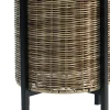 Istutuslaatikko Home4You WICKER jalustalla Ø28xK36 cm, vaaleanruskea