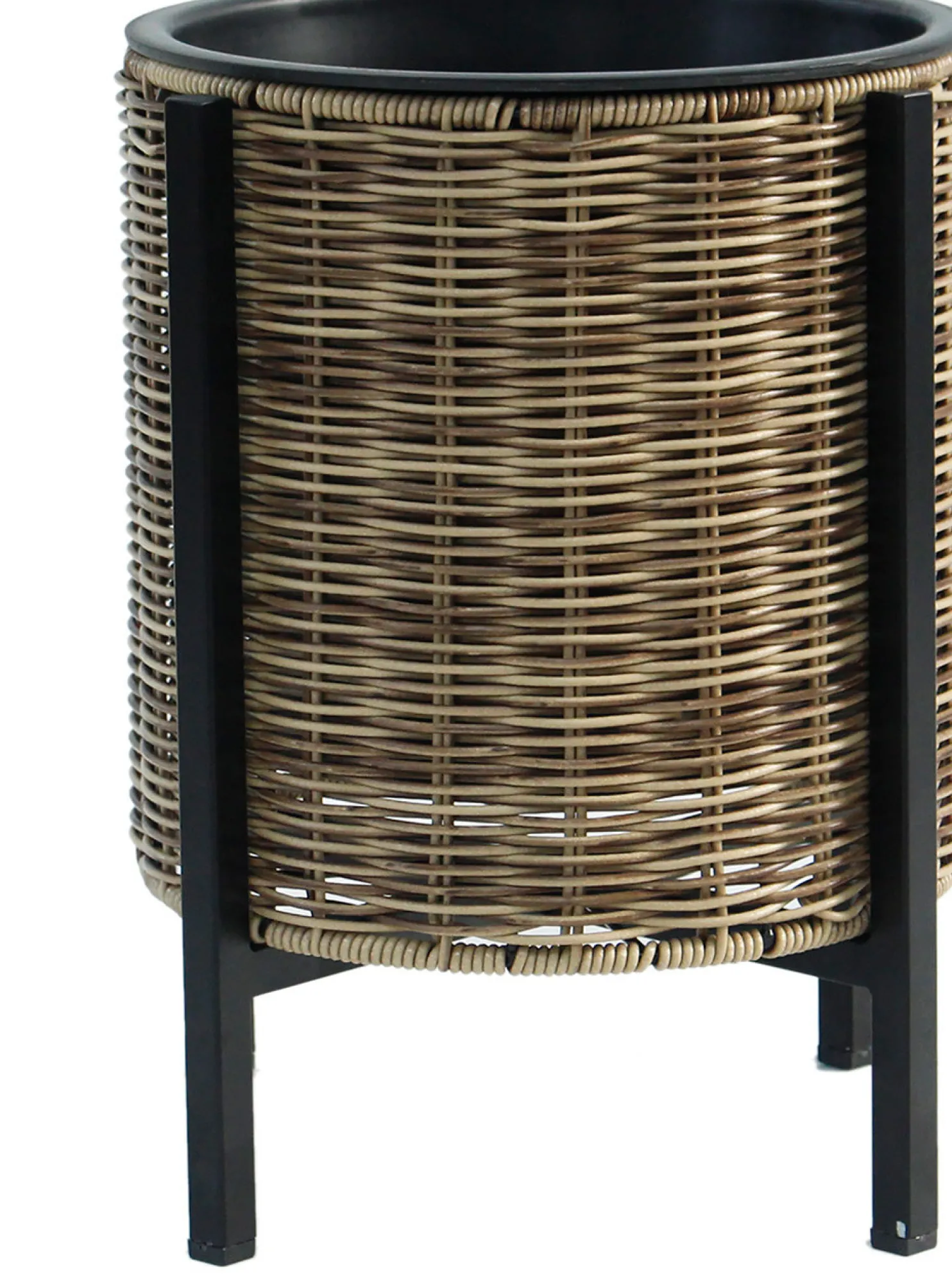 Istutuslaatikko Home4You WICKER jalustalla Ø28xK36 cm, vaaleanruskea