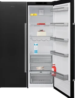 Jääkaappi ja pakastin Cylinda K4485NBIHE - F4485NBIVE, 119cm, 390/280 l, musta teräs