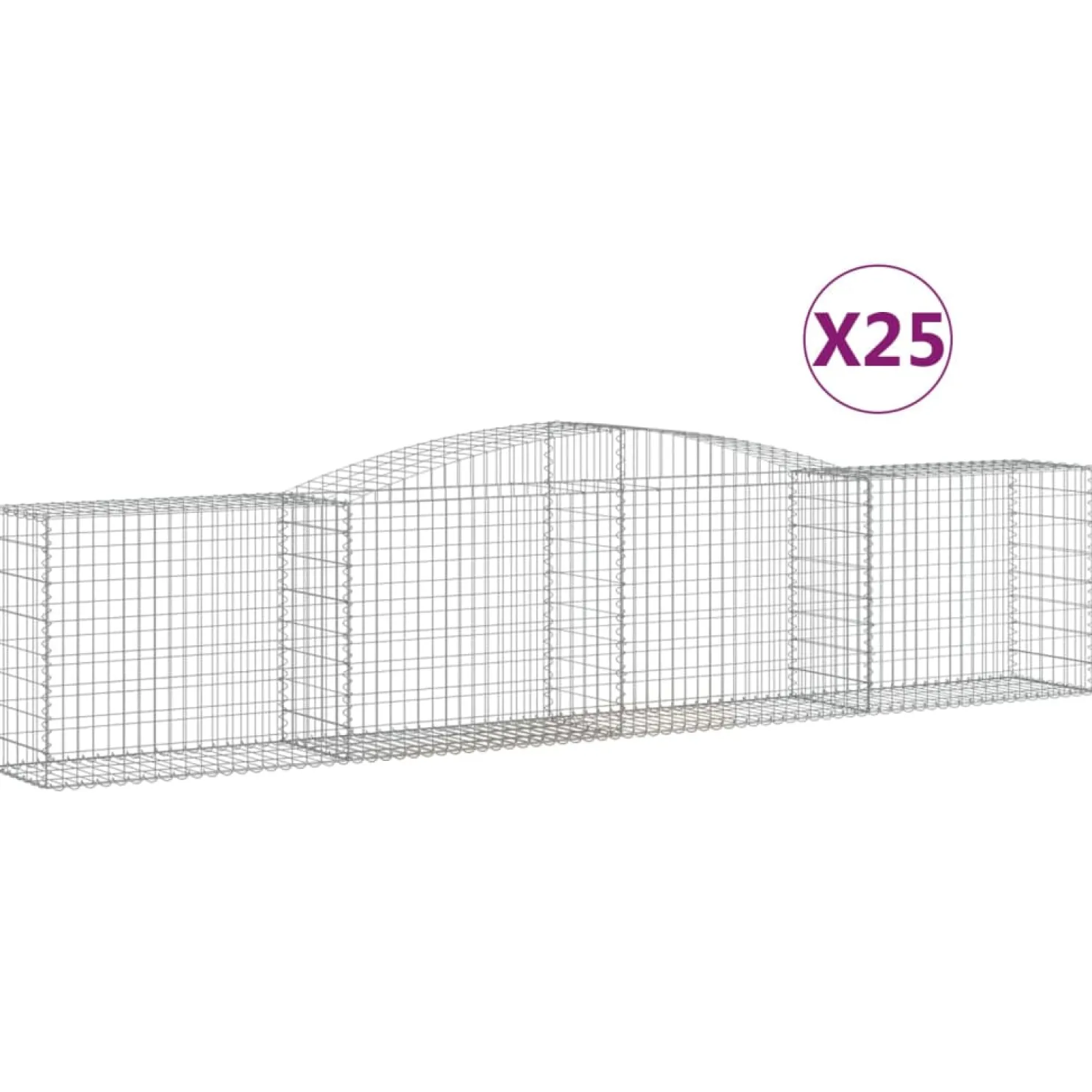 Kaareva kivikori, galvanoitu rauta, eri kokoja ja pakkauskokoja (17644)