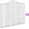Kaarevat kivikorit 2 kpl 200x30x160/180 cm galvanoitu rauta (46173)