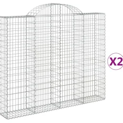 Kaarevat kivikorit 2 kpl 200x30x160/180 cm galvanoitu rauta (46173)
