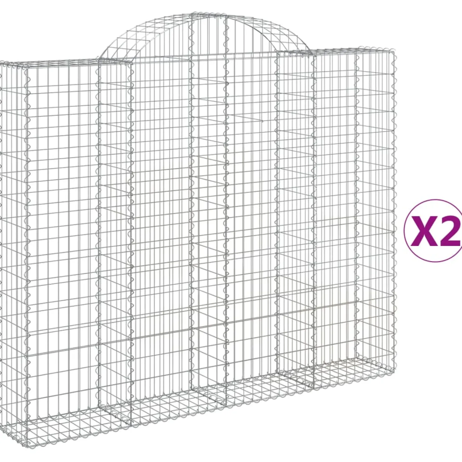 Kaarevat kivikorit 2 kpl 200x30x160/180 cm galvanoitu rauta (46173)