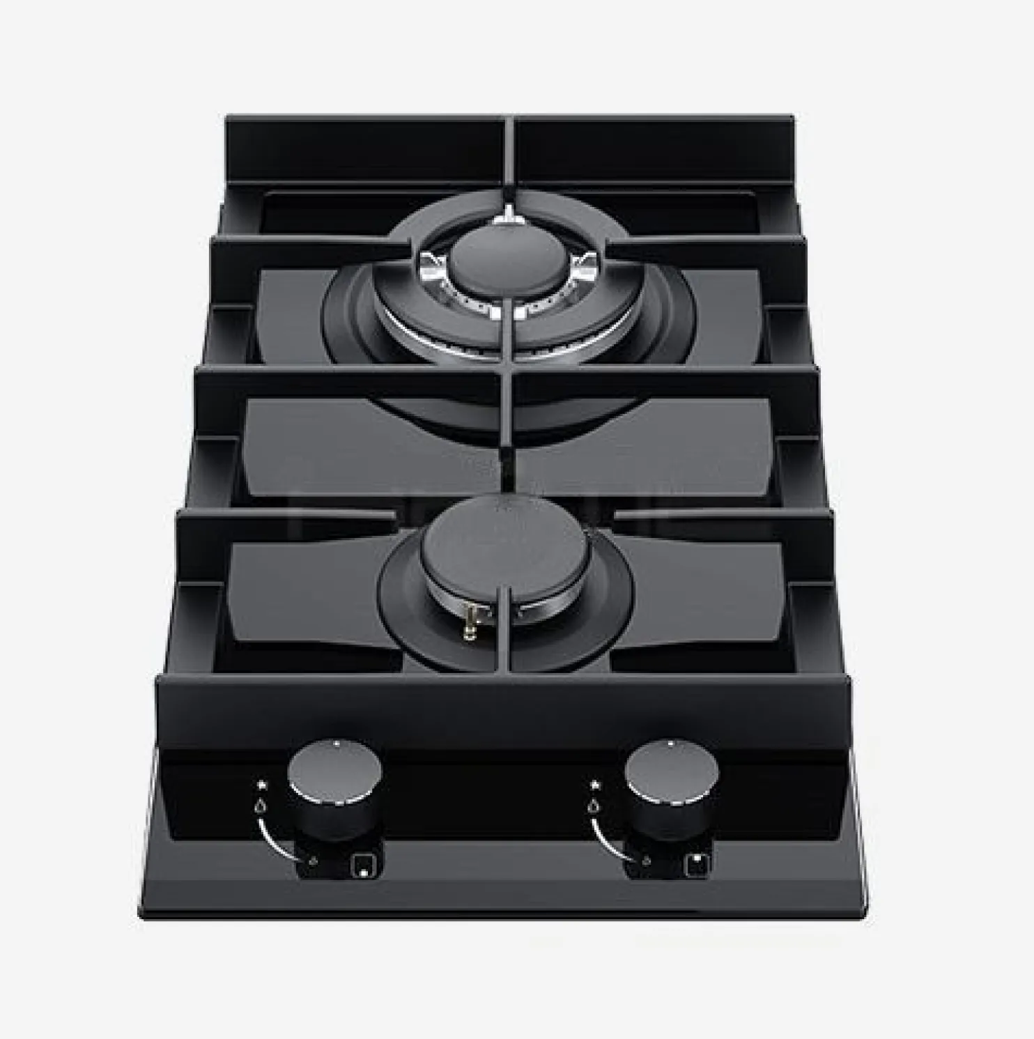 Kaasuliesitaso Schlosser PGH321GWFFD 30 cm 2-liekkinen musta
