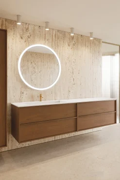 Kaksoisallaskaappi altaalla Hietakari Casa H06, 1980x457x500 mm, valkoinen Corian-allas, eri värejä