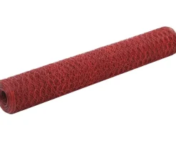Kanaverkko teräs PVC pinnoitteella silmäkoko 13mm 25x1m punainen