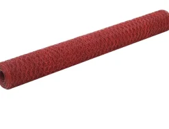 Kanaverkko teräs PVC pinnoitteella silmäkoko 13mm 25x1.2m punainen