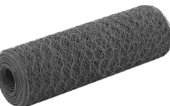 Kanaverkko teräs PVC pinnoitteella silmäkoko 50mm 25x0.5m harmaa