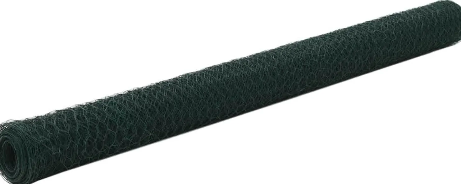 Kanaverkko teräs PVC pinnoitteella silmäkoko 13mm 25x1.5m vihreä
