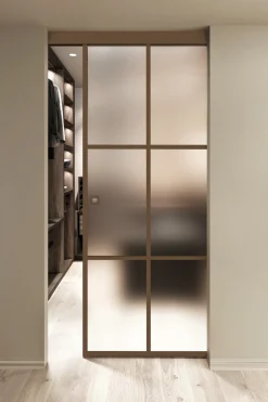 Kattokiinnitteinen liukuovi Hietakari Inne C1P Paris, soft closing -mekanismilla, mittatilaus, eri vaihtoehtoja