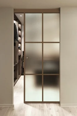 Kattokiinnitteinen liukuovi Hietakari Inne C1P Paris, soft closing -mekanismilla, mittatilaus, eri vaihtoehtoja