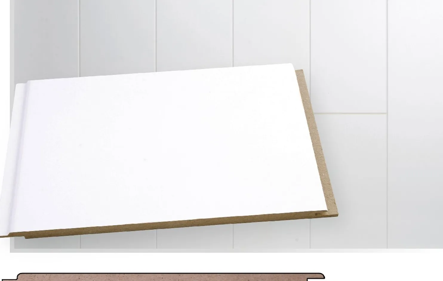 Kattopaneeli Maler Smart D2D STP-0, 6x160x2070mm, MDF, ympäripontattu, valkoinen