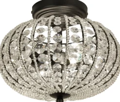 Kattoplafondi Aneta Lighting Edda ø 29,5 cm musta/kirkas
