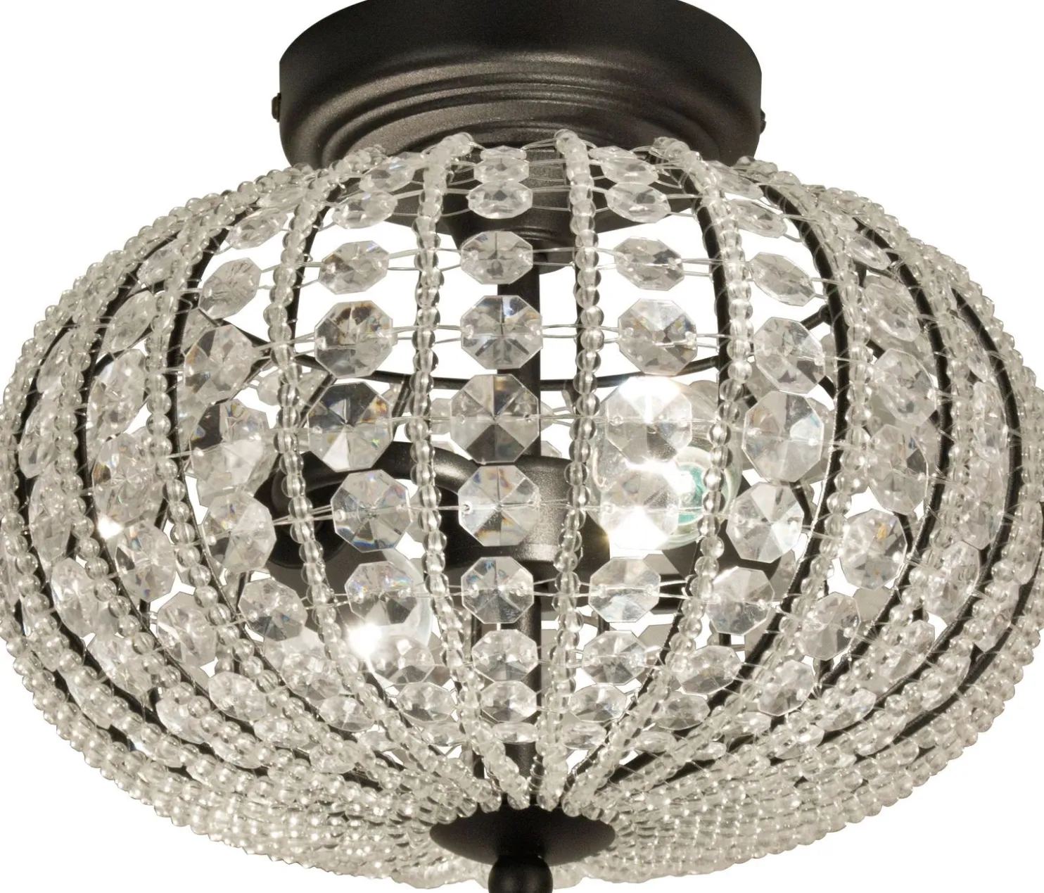 Kattoplafondi Aneta Lighting Edda ø 29,5 cm musta/kirkas