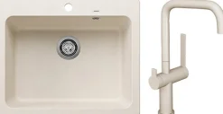 Keittiöallas Blanco Naya 6 ja Lapetek Lino-A keittiöhana APK-liitäntä eri värejä