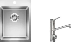 Keittiöallas Lapetek Luna-X 340-IFA 505x505mm rst + keittiöhana Lapetek Lina-A, APK-venttiili, kromi
