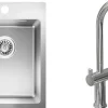 Keittiöallas Lapetek Luna-X 340-IFA 505x390mm rst + keittiöhana Lapetek Round-A, APK-venttiili, kromi