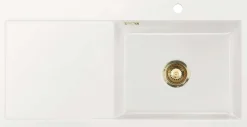 Keittiöallas Lavabo Mera 100 SL, 1000x510mm, oikea, keramiikka, valkoinen, eri pohjaventtiin värejä